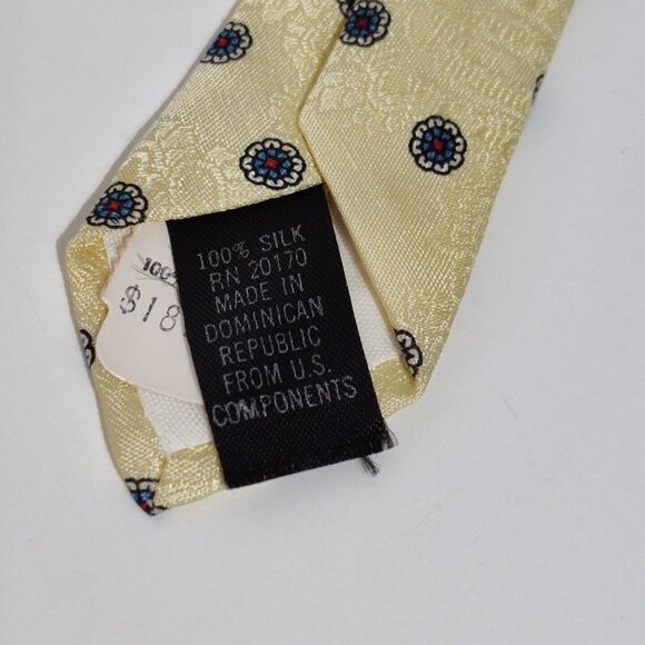 Vintage Winfield Yellow Blue Men Silk Tie Necktie Paisley Flower Work Business - Picture 6 of 7